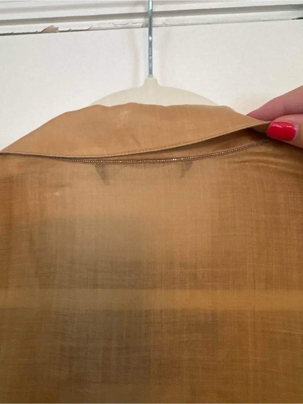 Lafayette 148 Lightweight Button-Up Blouse in Camel Brown - Picture 4 of 4